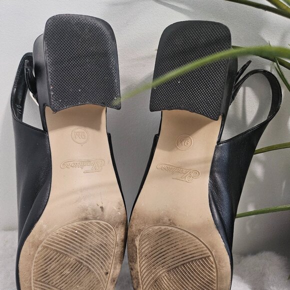 Slingback vintage Traditions low heel black shoes women - Picture 2 of 7